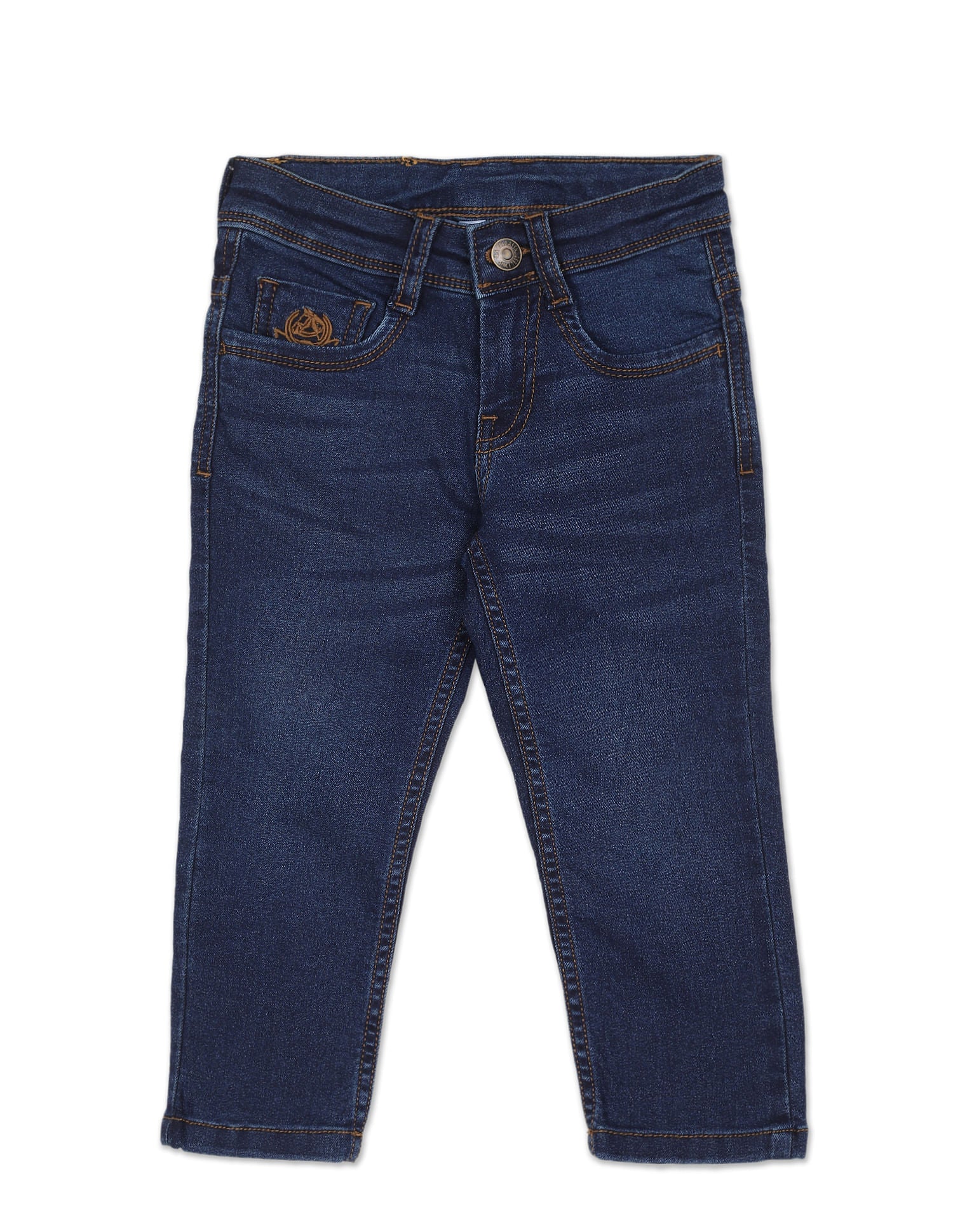 Boys Dark Blue Slim Fit Dark Wash Jeans