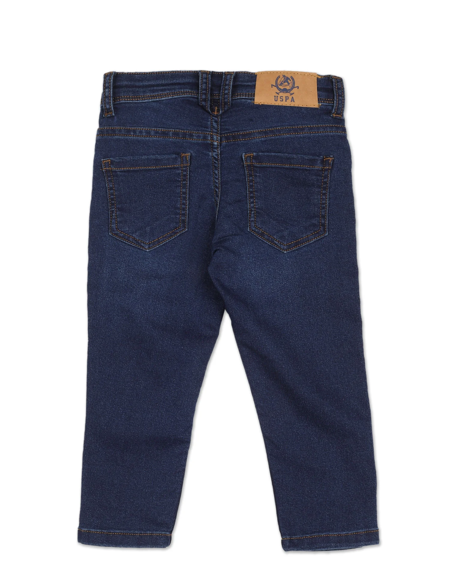 Boys Dark Blue Slim Fit Dark Wash Jeans - Image 2