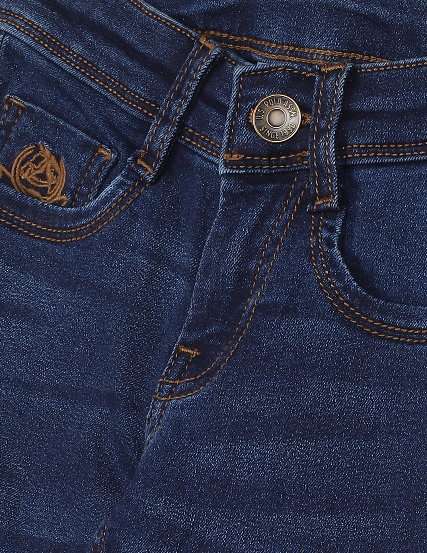 Boys Dark Blue Slim Fit Dark Wash Jeans - Image 3
