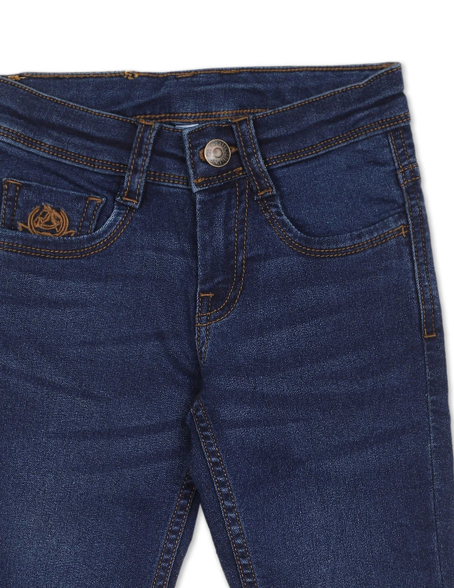 Boys Dark Blue Slim Fit Dark Wash Jeans - Image 4