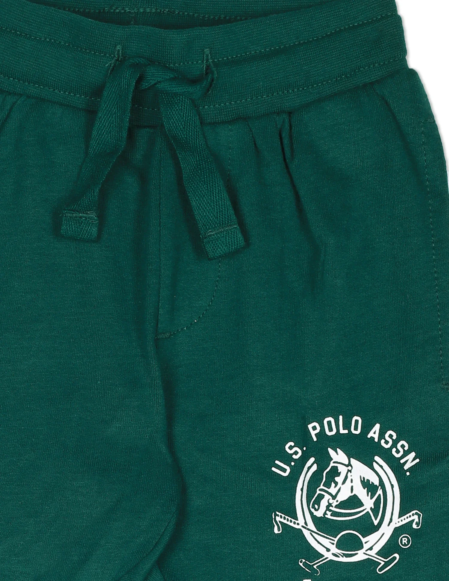 Boys Dark Green Mid Rise Brand Print Joggers - Image 3