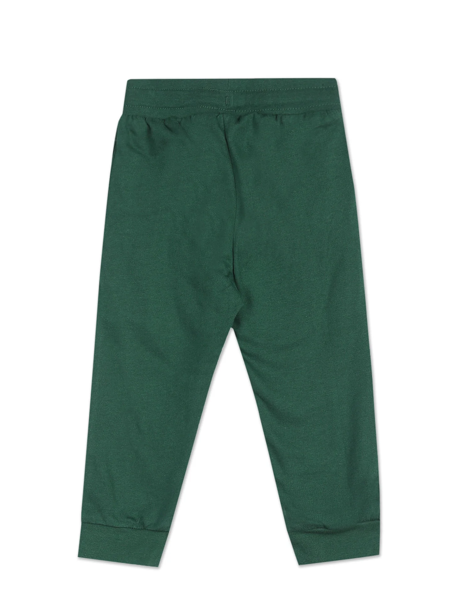 Boys Dark Green Mid Rise Solid Joggers - Image 2