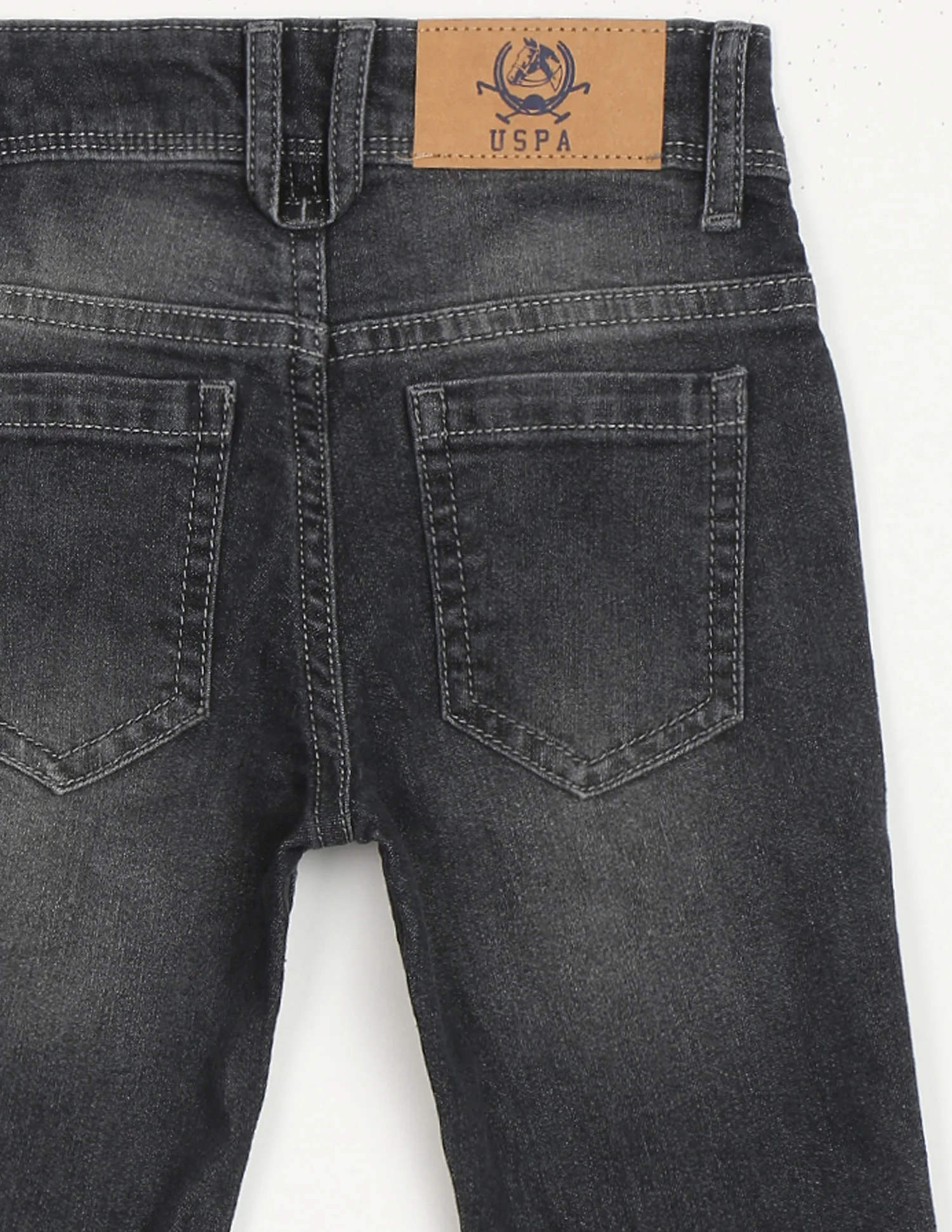 Boys Dark Grey Slim Fit Stone Wash Jeans - Image 5
