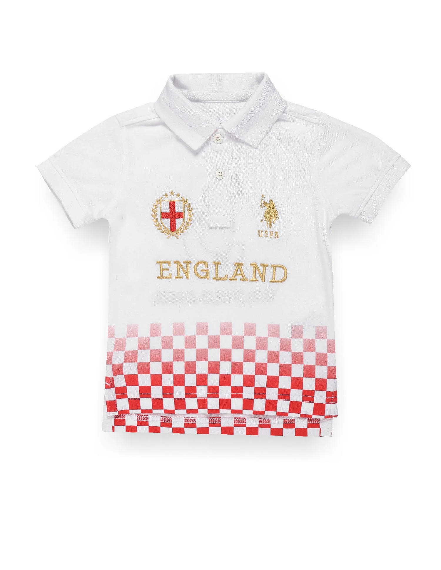 Boys Gradient Check Polo Shirt