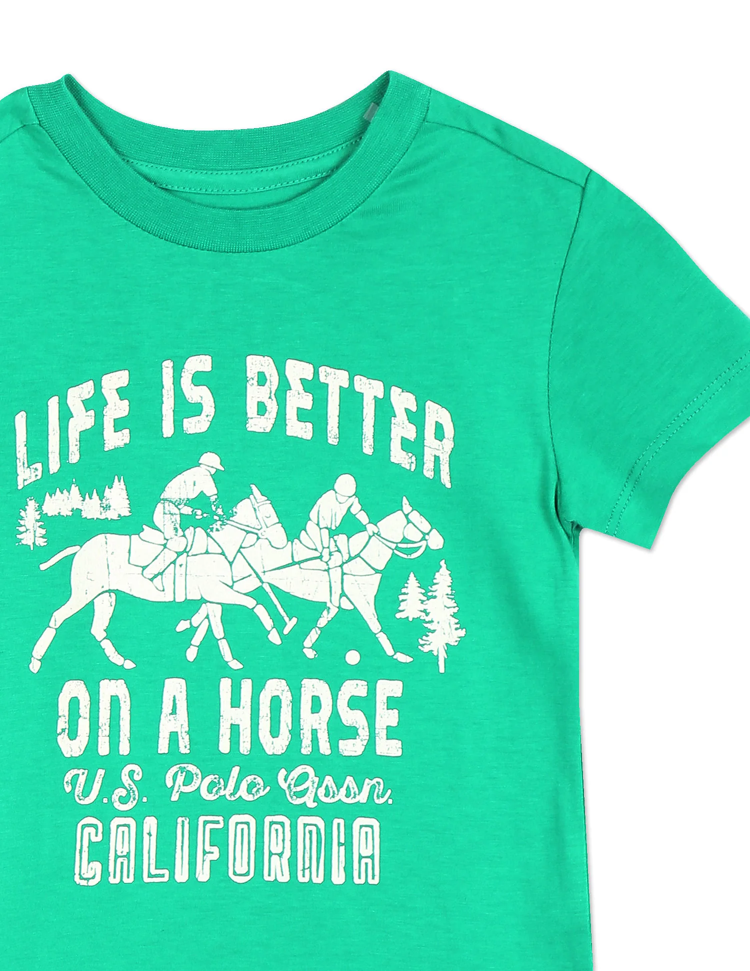 Boys Green Crew Neck Graphic Print T-Shirt - Image 4