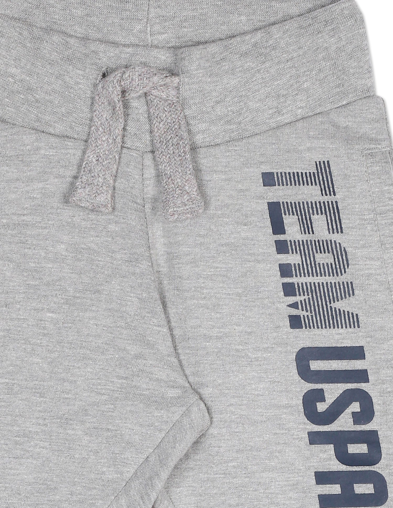 Boys Grey Elasticized Waist Brand Print Shorts - Image 3