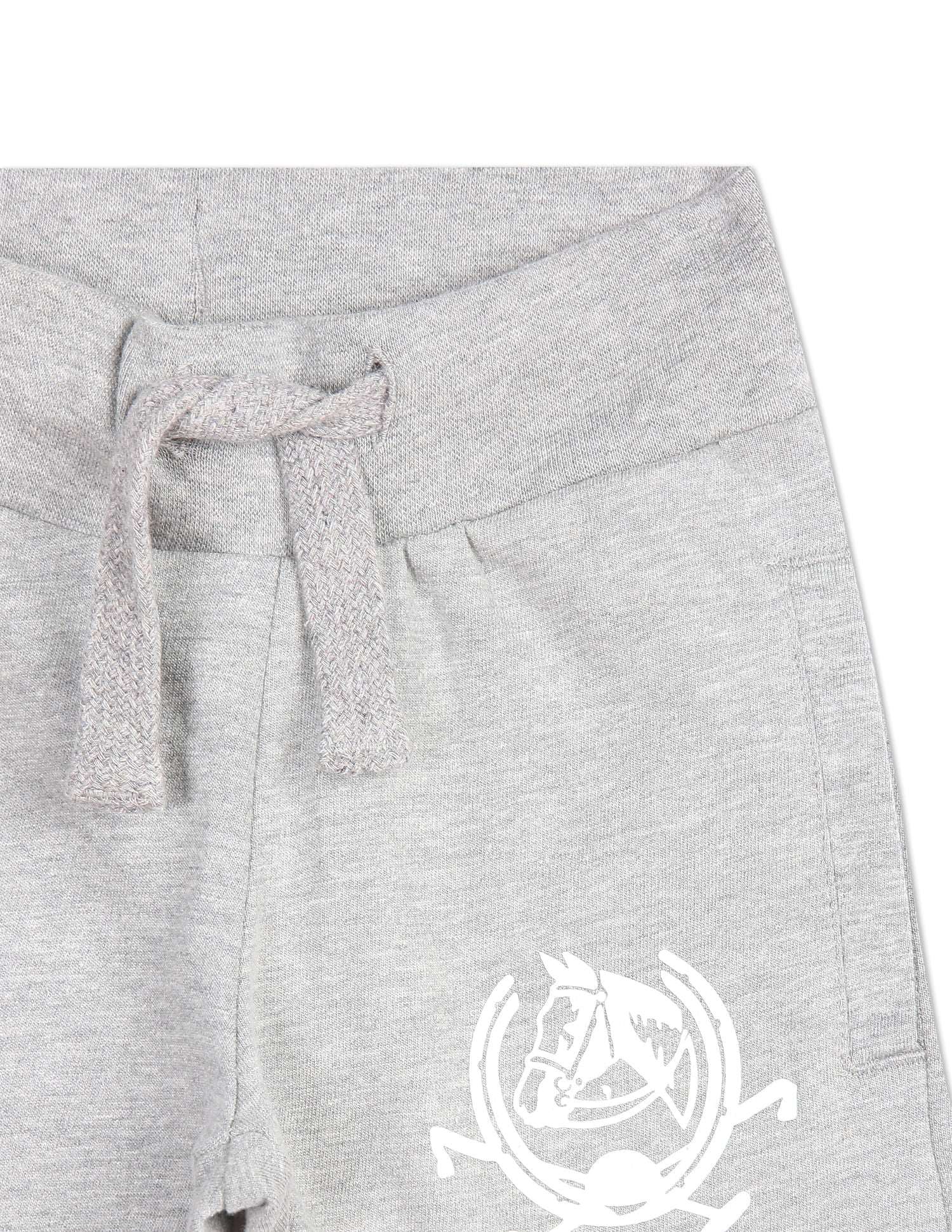 Boys Grey Elasticized Waist Heathered Shorts - Image 3