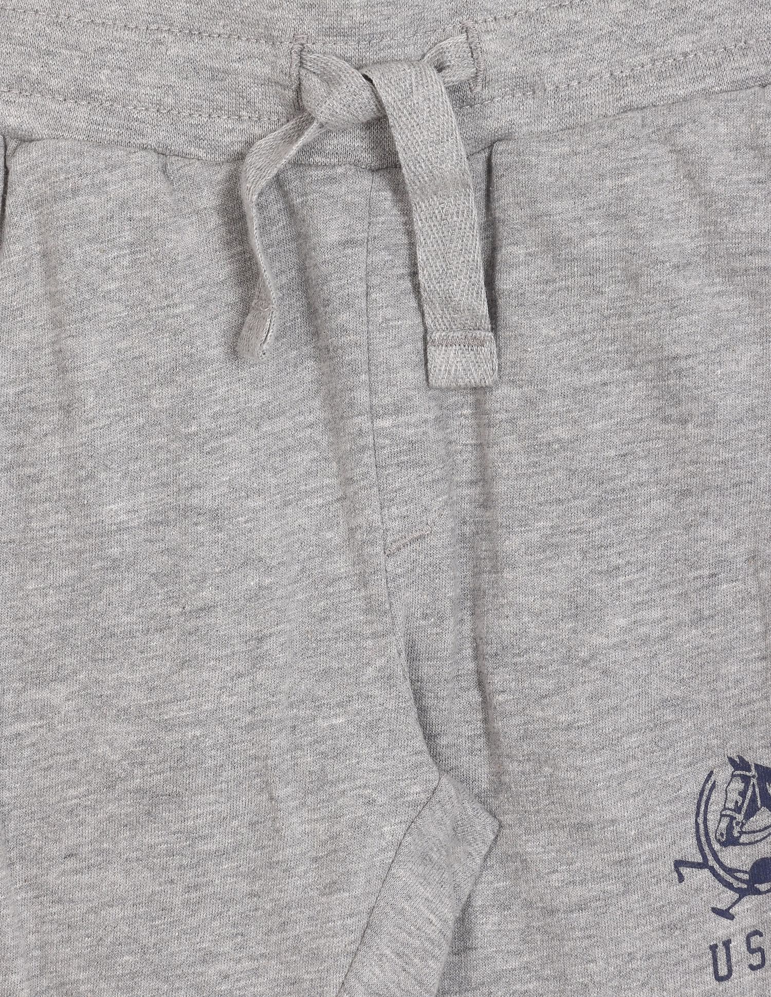 Boys Grey Mid Rise Heathered Joggers - Image 3