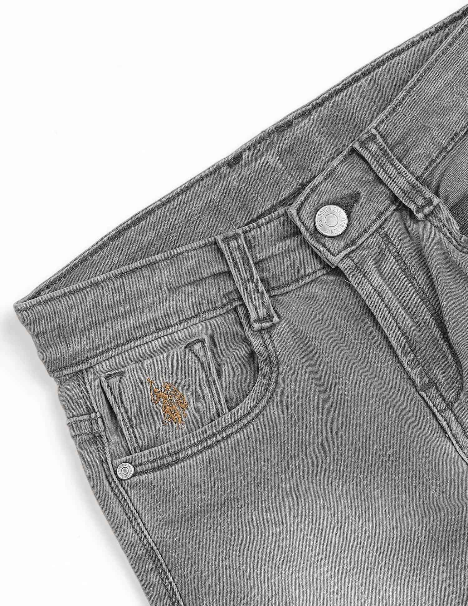 Boys Grey Mid Rise Stone wash Jeans - Image 2
