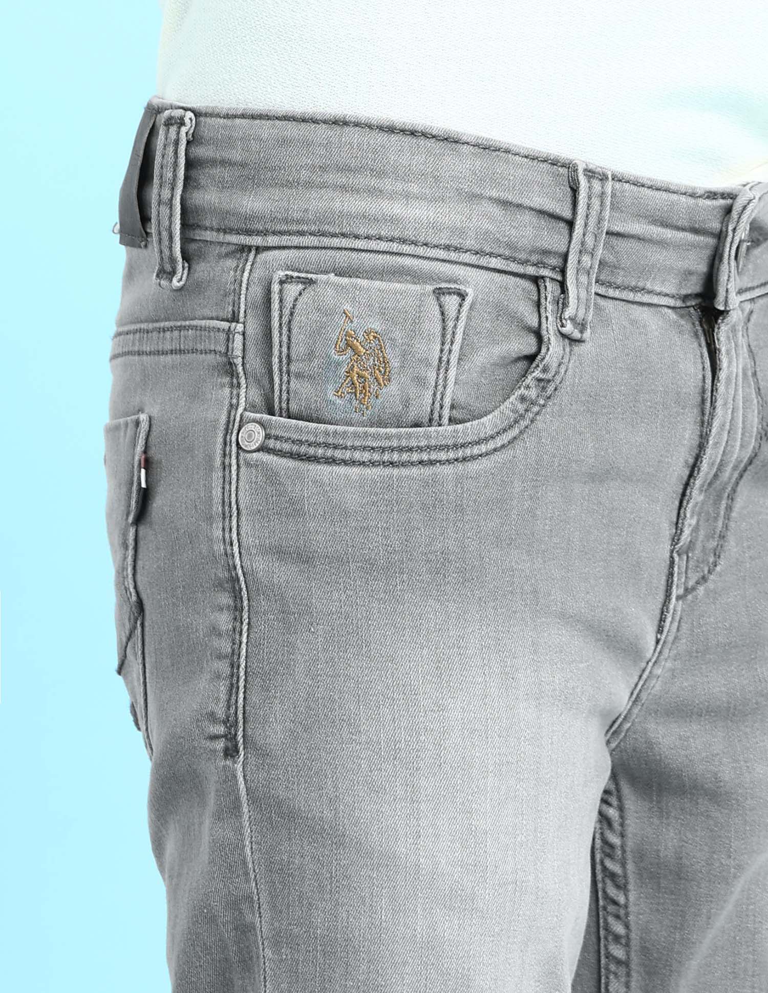Boys Grey Mid Rise Stone wash Jeans - Image 5