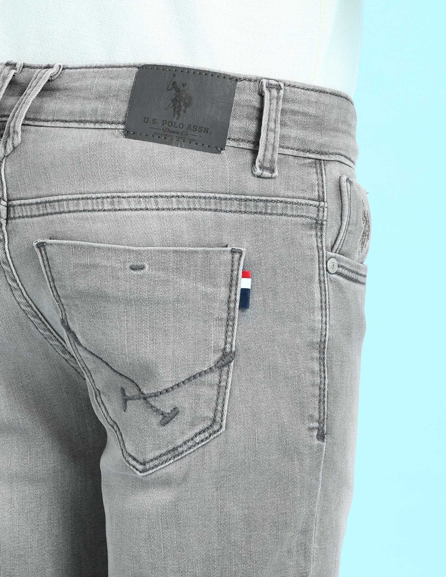 Boys Grey Mid Rise Stone wash Jeans - Image 8