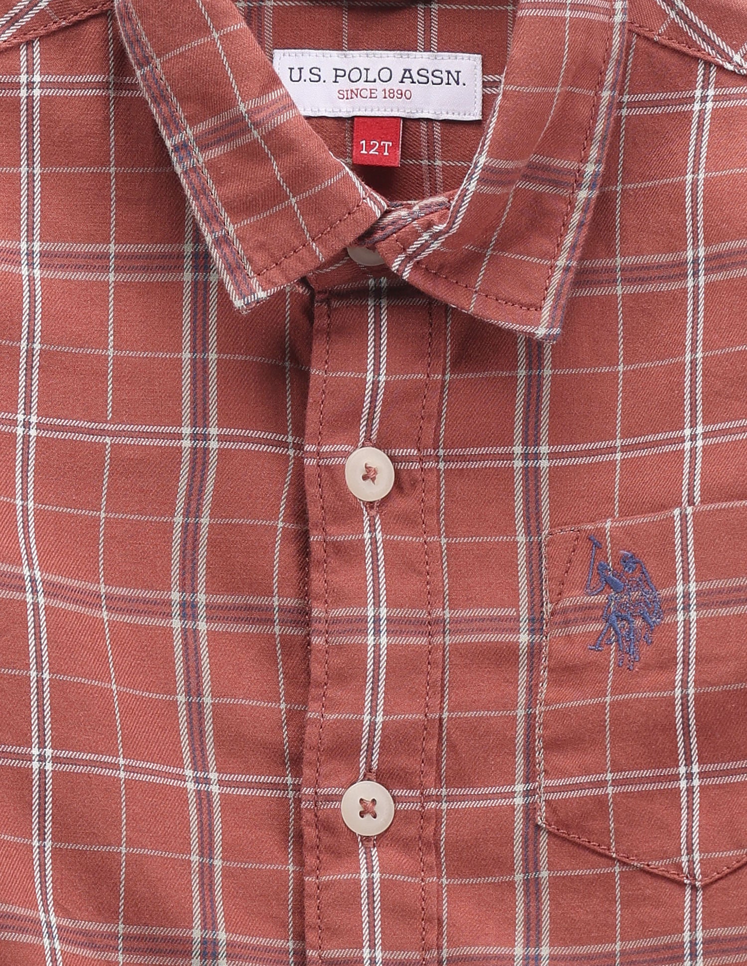 Boys Grid Check Twill Shirt - Image 3