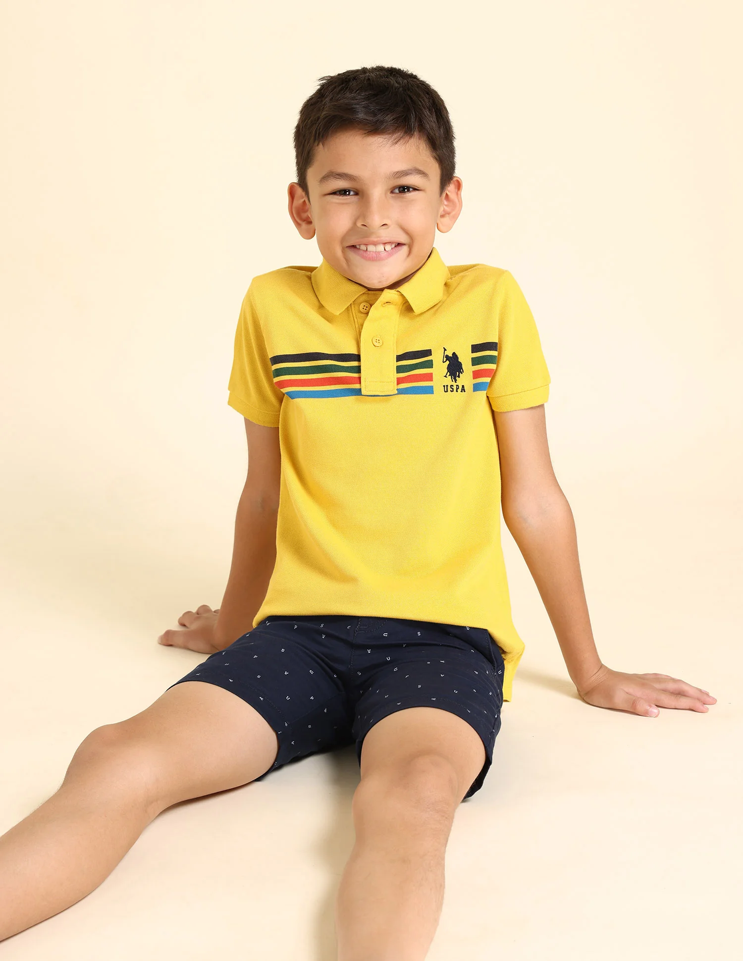 Boys Horizontal Stripe Polo Shirt