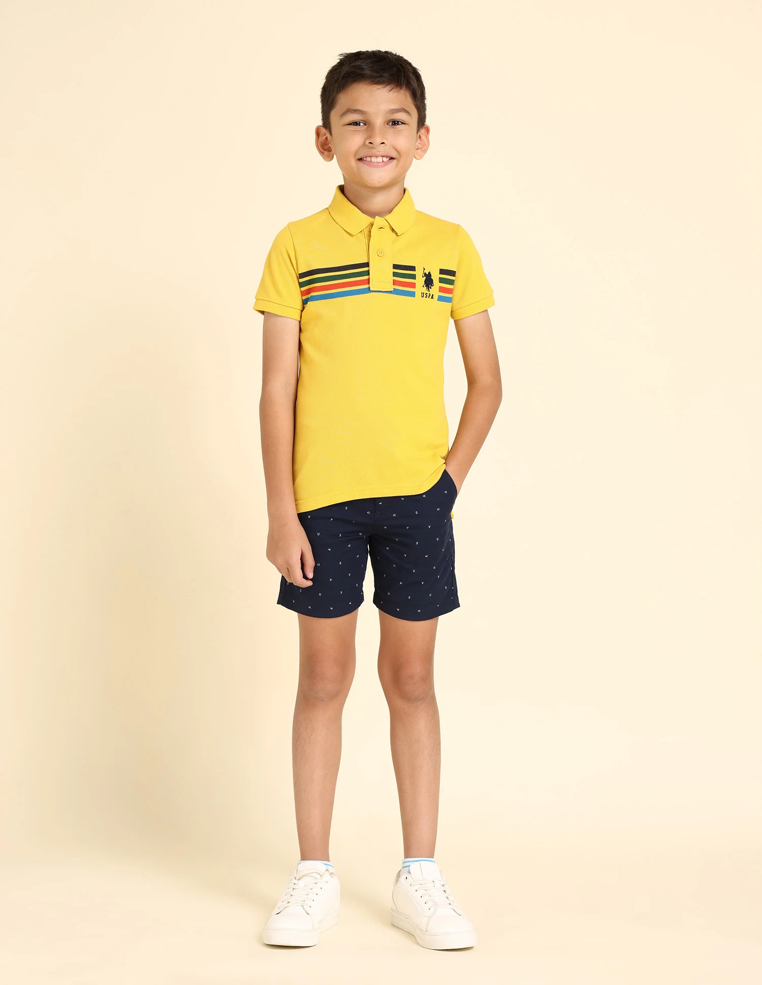 Boys Horizontal Stripe Polo Shirt - Image 3