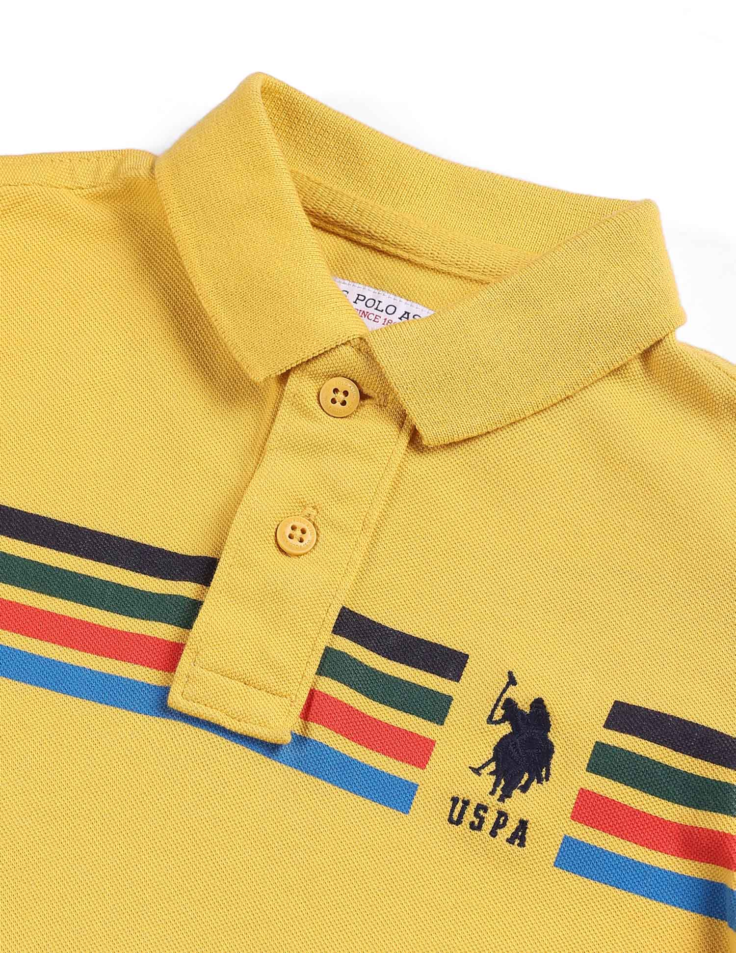 Boys Horizontal Stripe Polo Shirt - Image 7