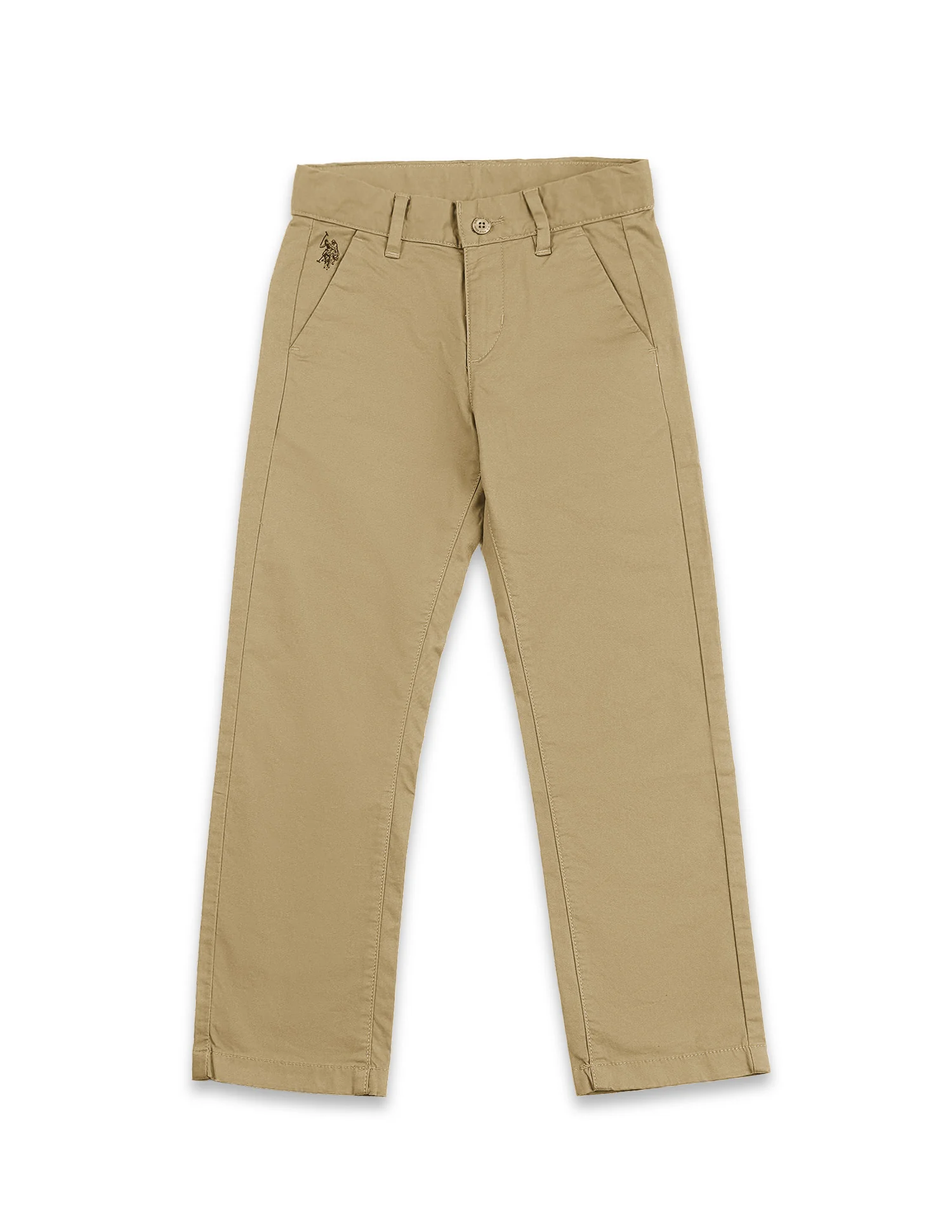 Boys Light Brown Mid Rise Twill Weave Solid Trousers - Image 6