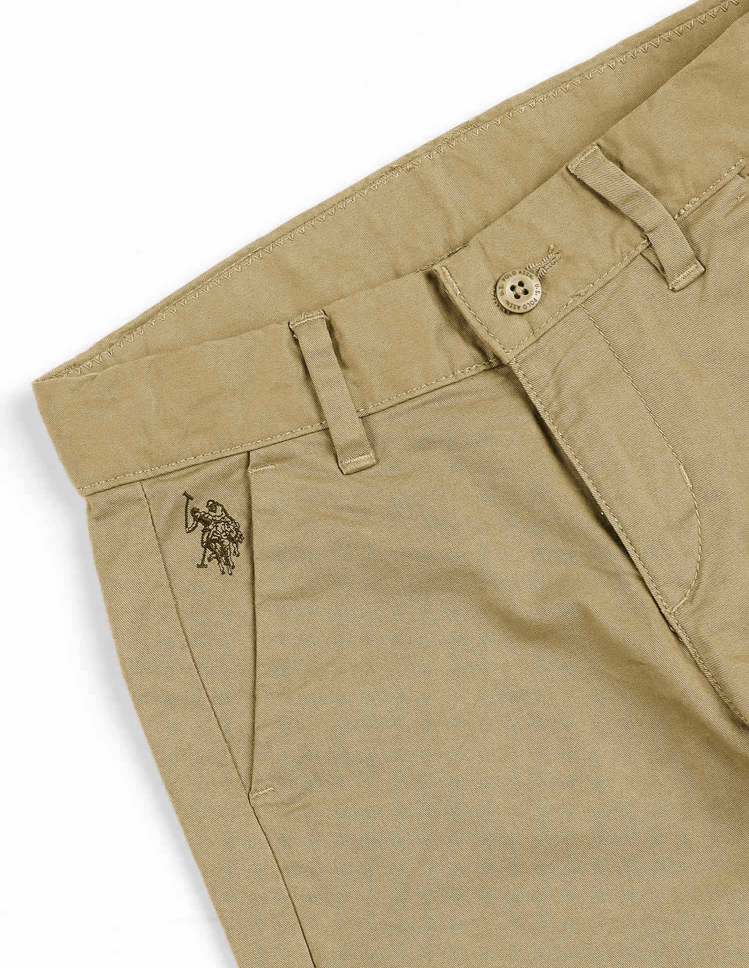 Boys Light Brown Mid Rise Twill Weave Solid Trousers - Image 8