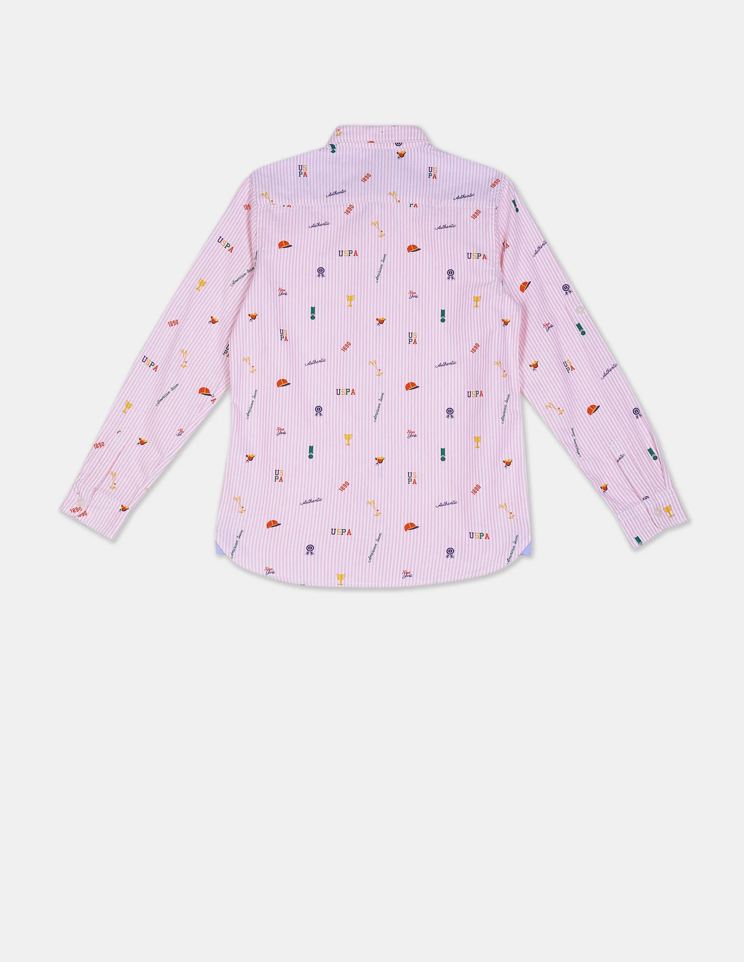 Boys Light Pink Stripe Cotton Shirt - Image 2