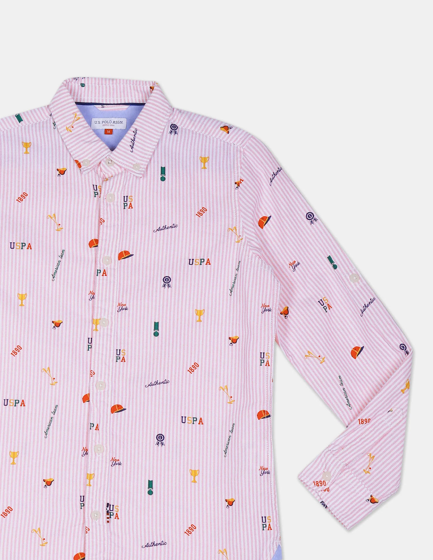 Boys Light Pink Stripe Cotton Shirt - Image 4