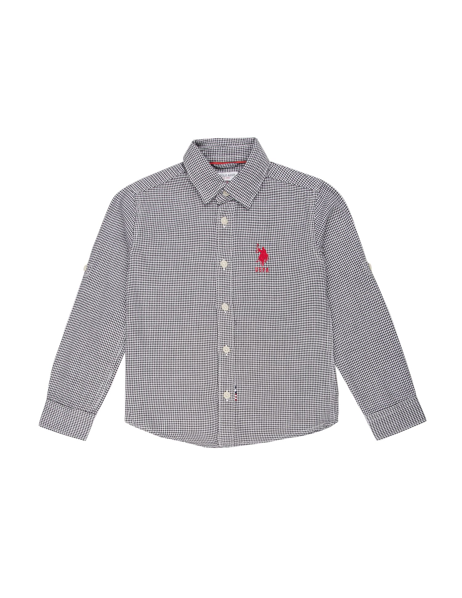 Boys Monochrome Houndstooth Shirt