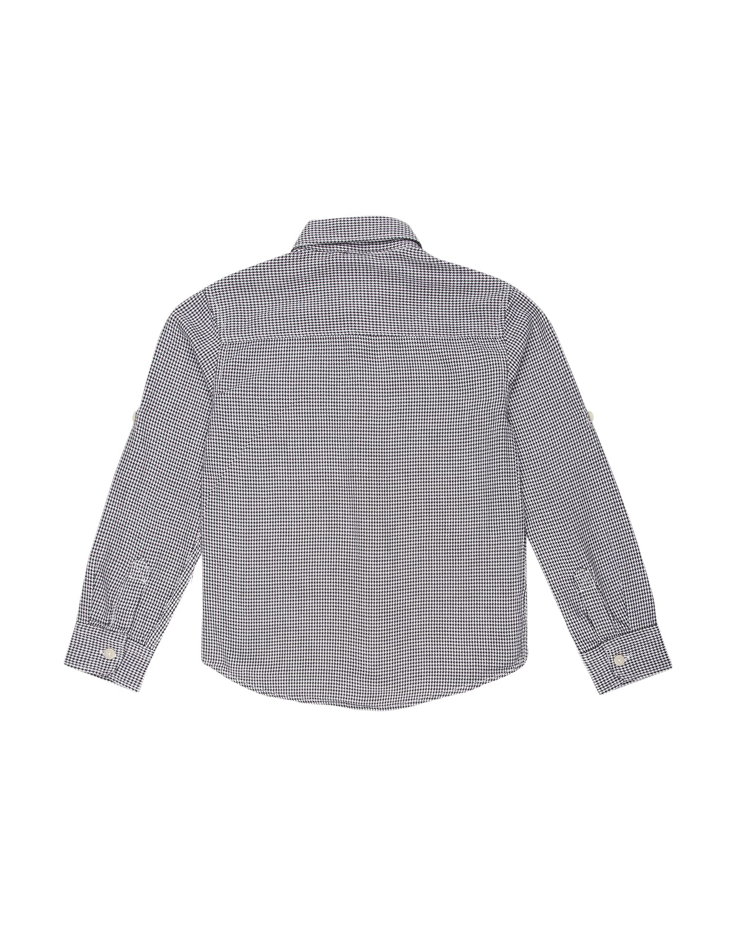 Boys Monochrome Houndstooth Shirt - Image 2