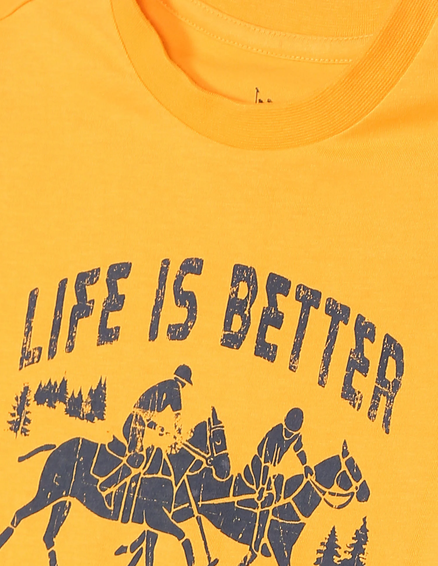 Boys Mustard Crew Neck Graphic Print T-Shirt - Image 3