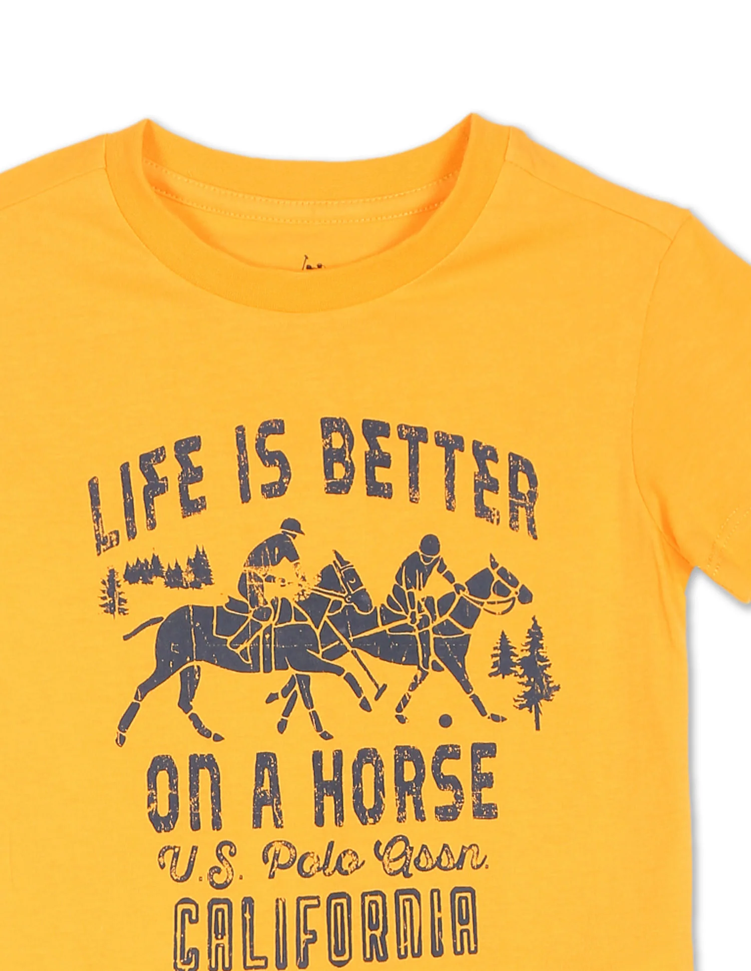 Boys Mustard Crew Neck Graphic Print T-Shirt - Image 4