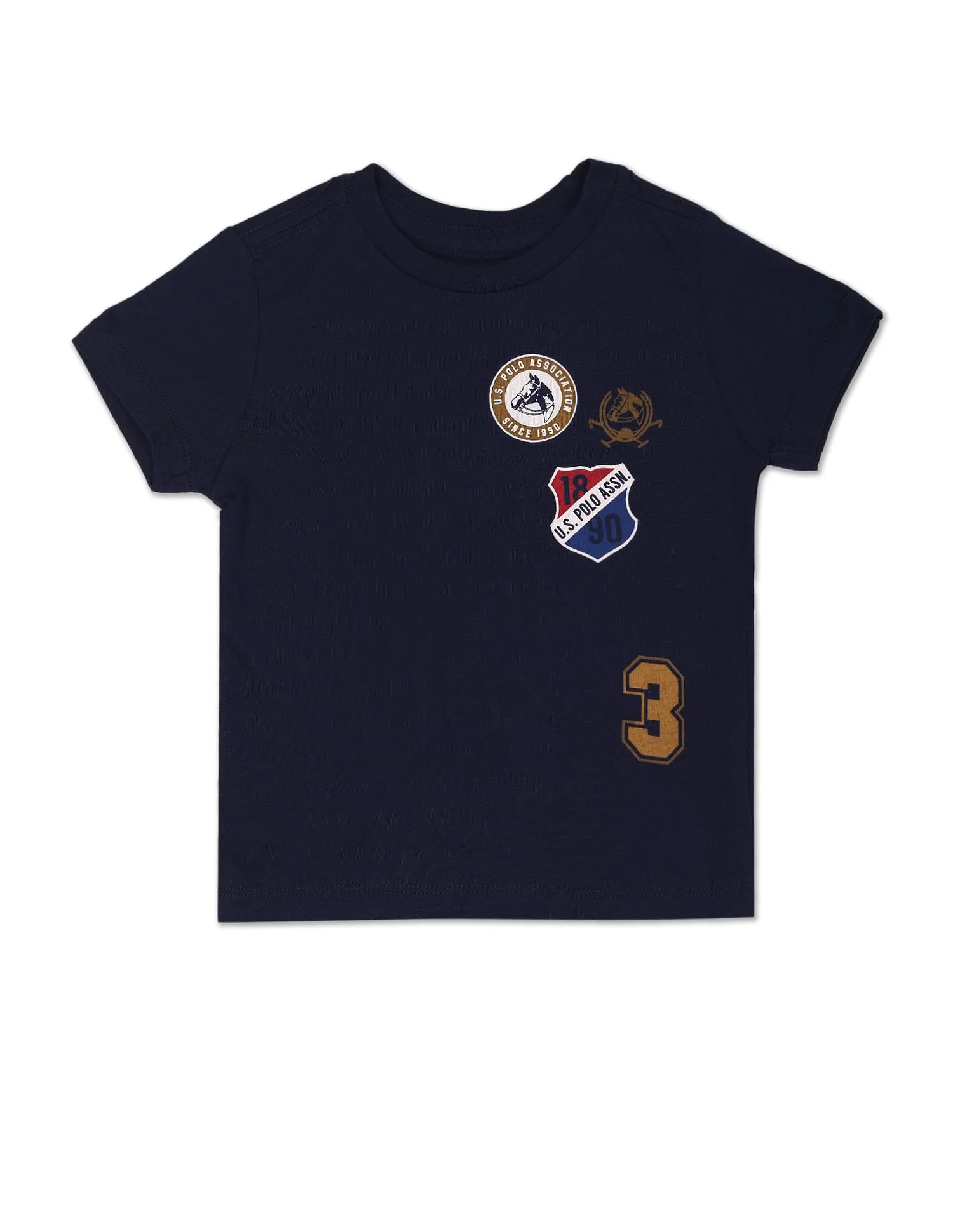 Boys Navy Brand Print Cotton Set - Image 3