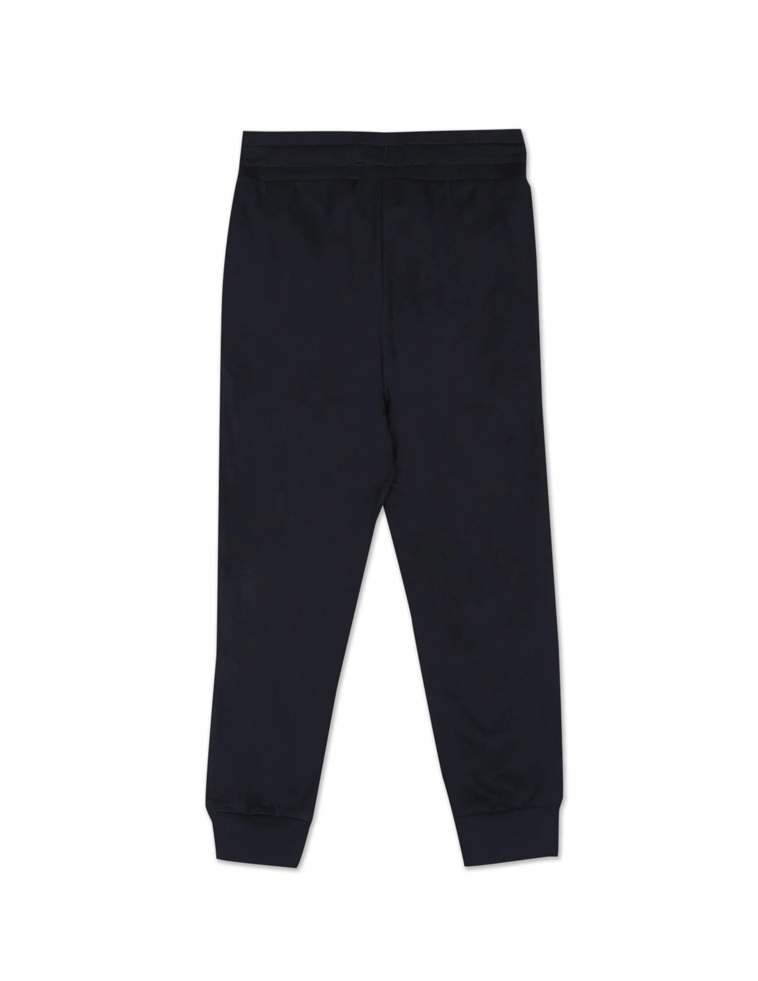 Boys Navy Contrast Logo Solid Joggers - Image 2