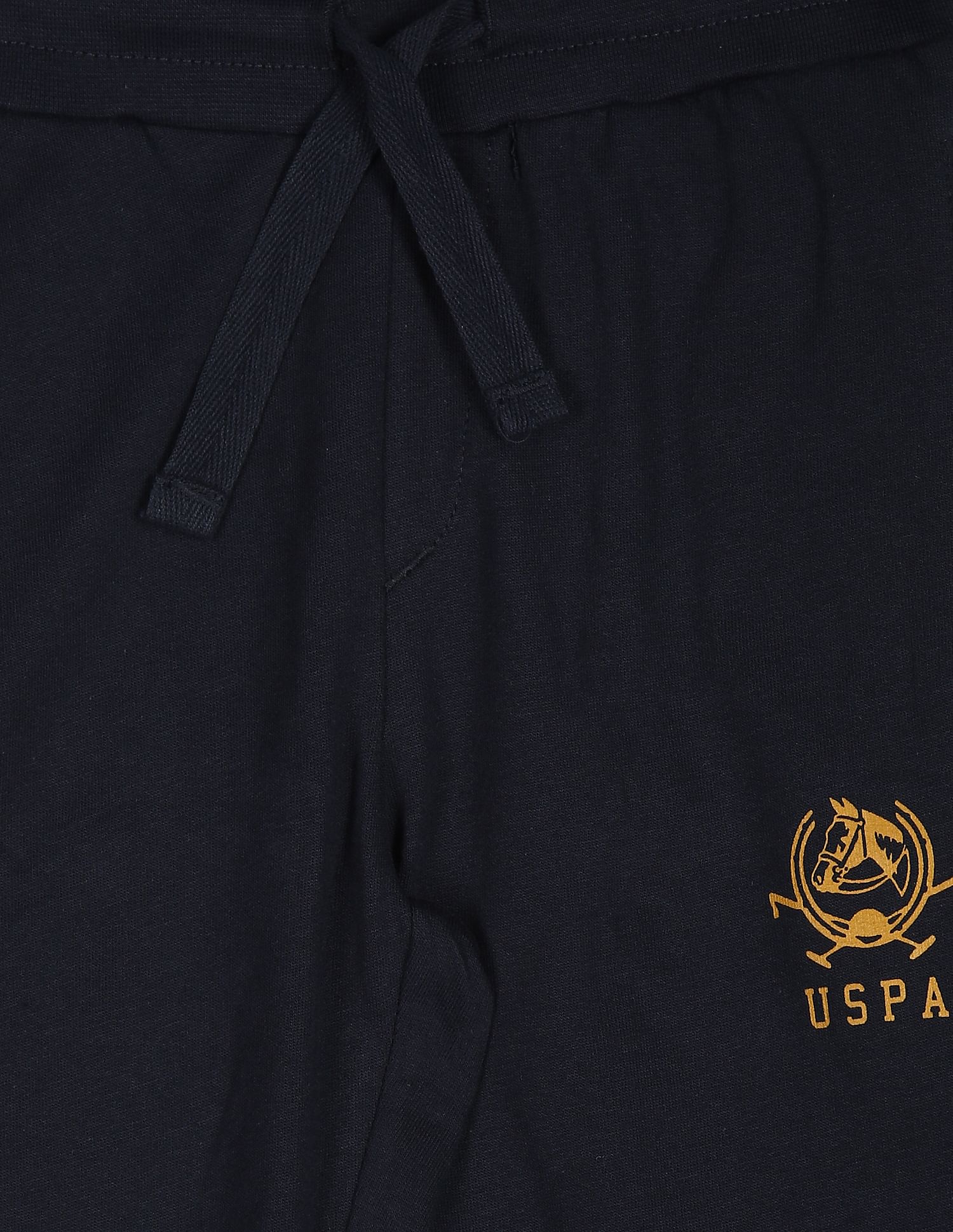 Boys Navy Contrast Logo Solid Joggers - Image 3