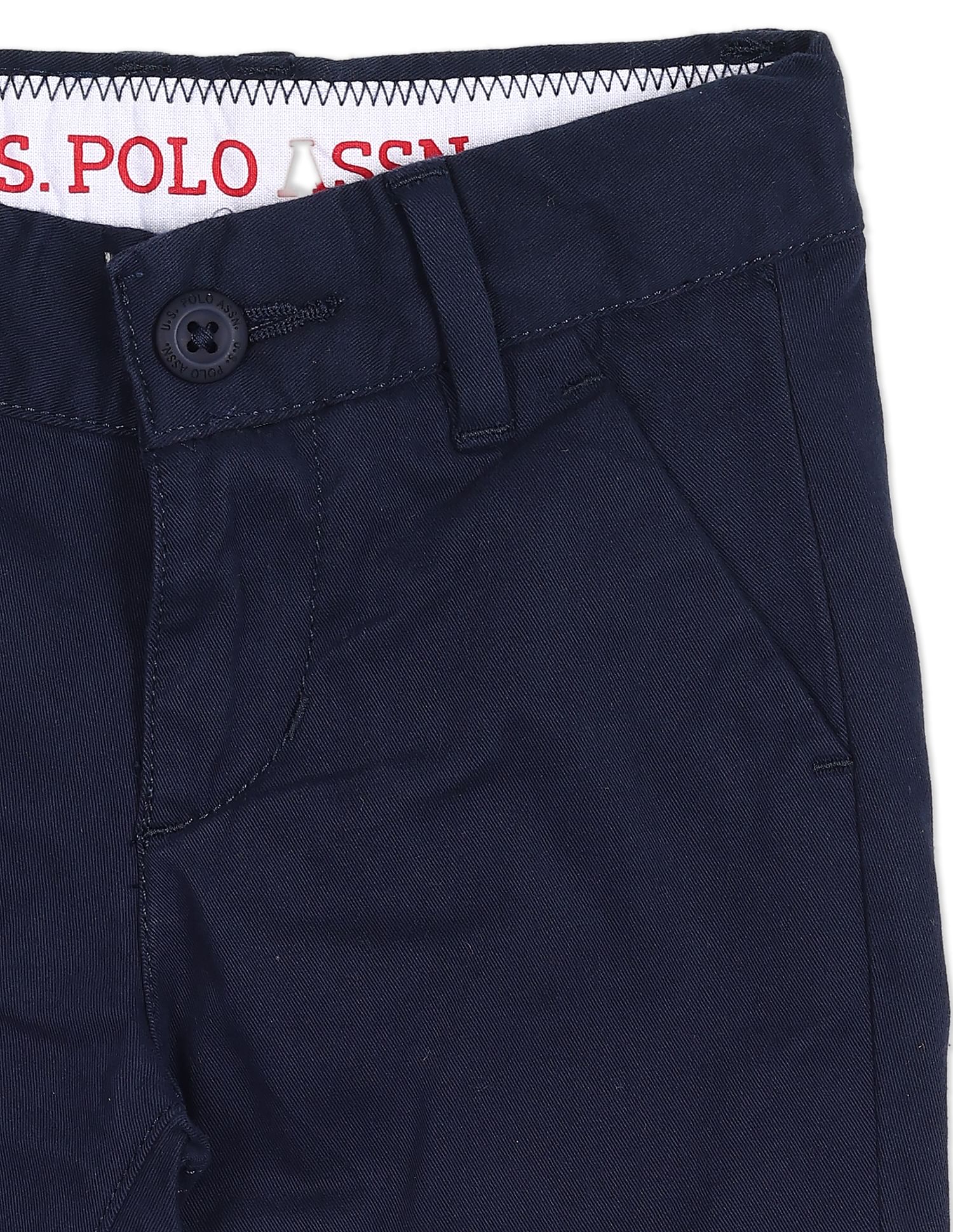 Boys Navy Mid Rise Flat Front Trousers - Image 3