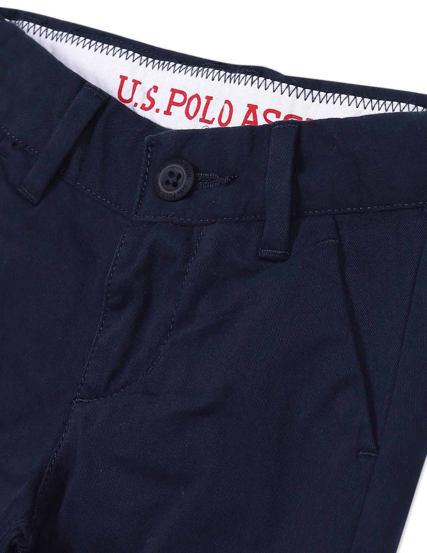 Boys Navy Mid Rise Flat Front Trousers - Image 4