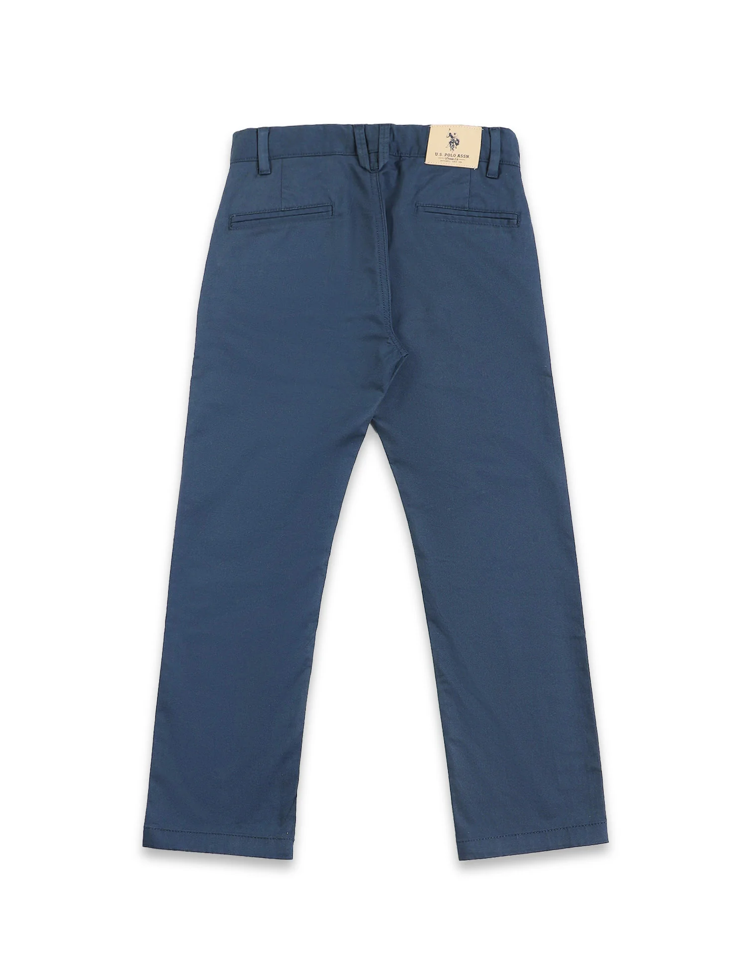 Boys Navy Mid Rise Solid Twill Trousers - Image 7