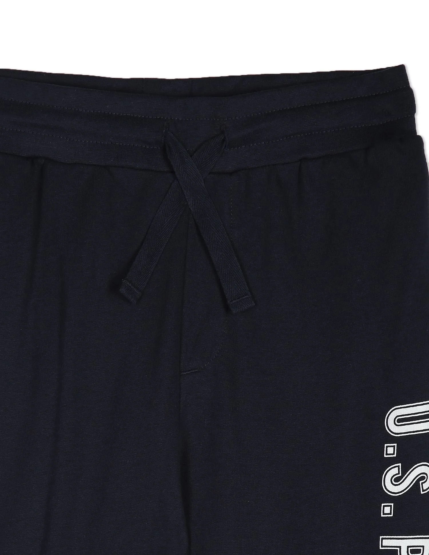 Boys Navy Typographic Print Cotton Joggers - Image 3