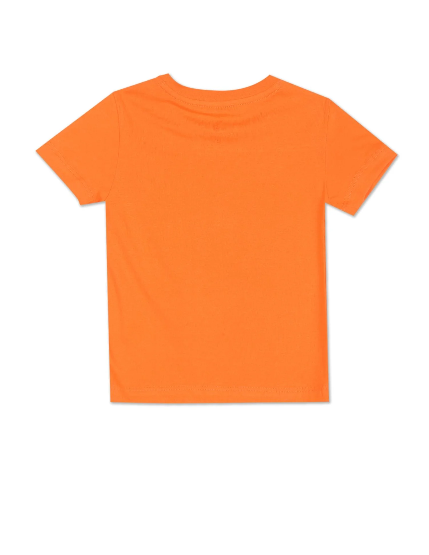 Boys Orange Crew Neck Brand Print T-Shirt - Image 2