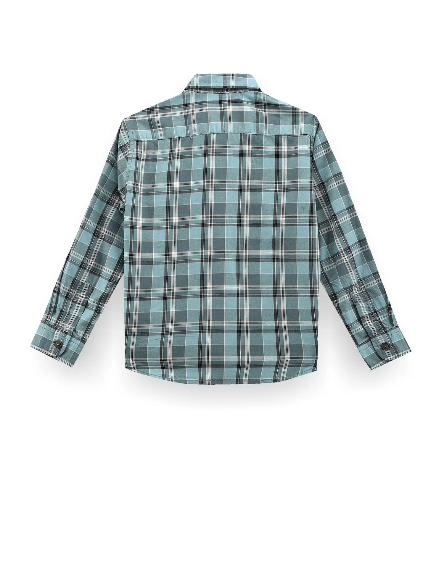 Boys Plaid Check Twill Shirt - Image 2