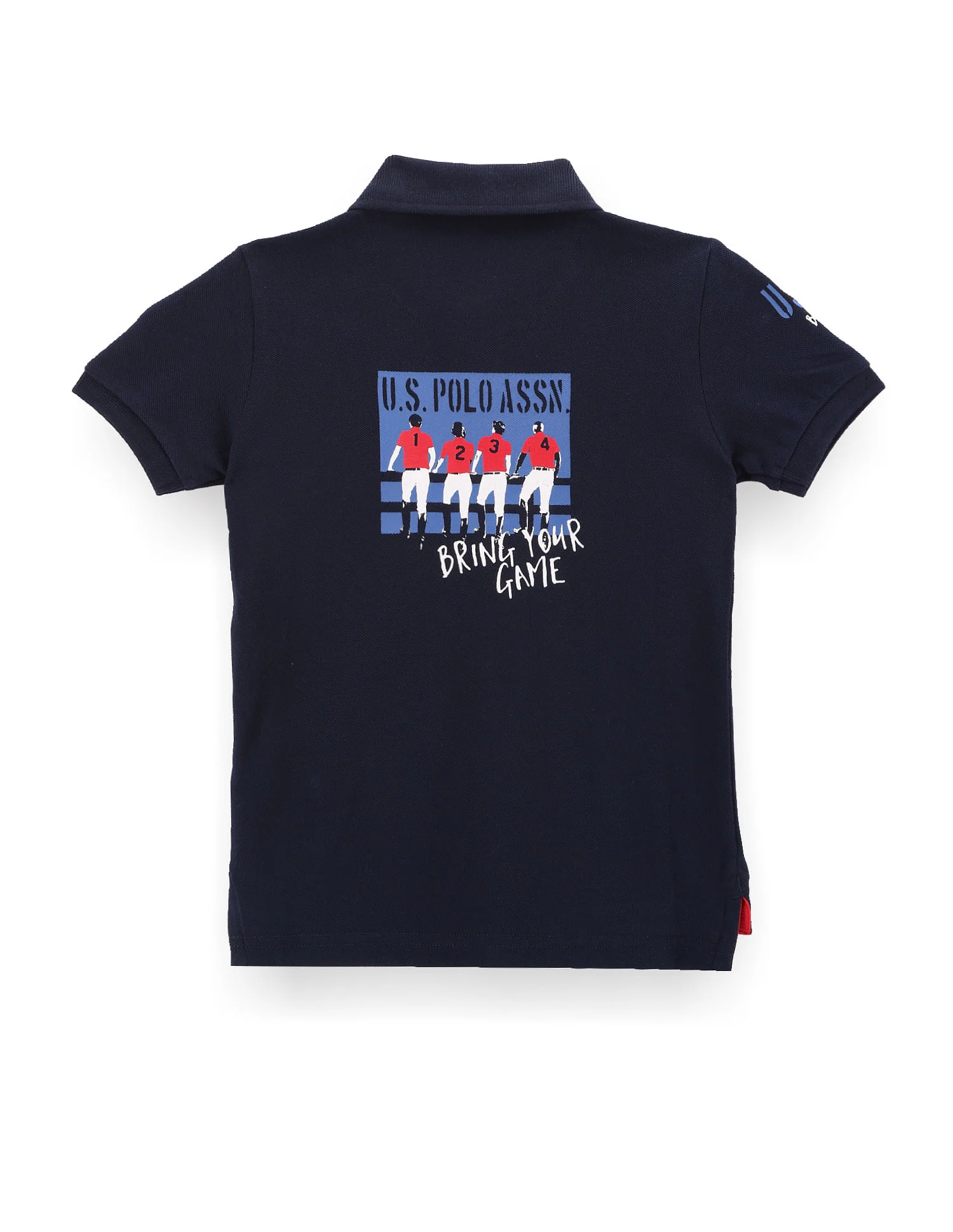 Boys Rear Graphic Cotton Polo Shirt - Image 2