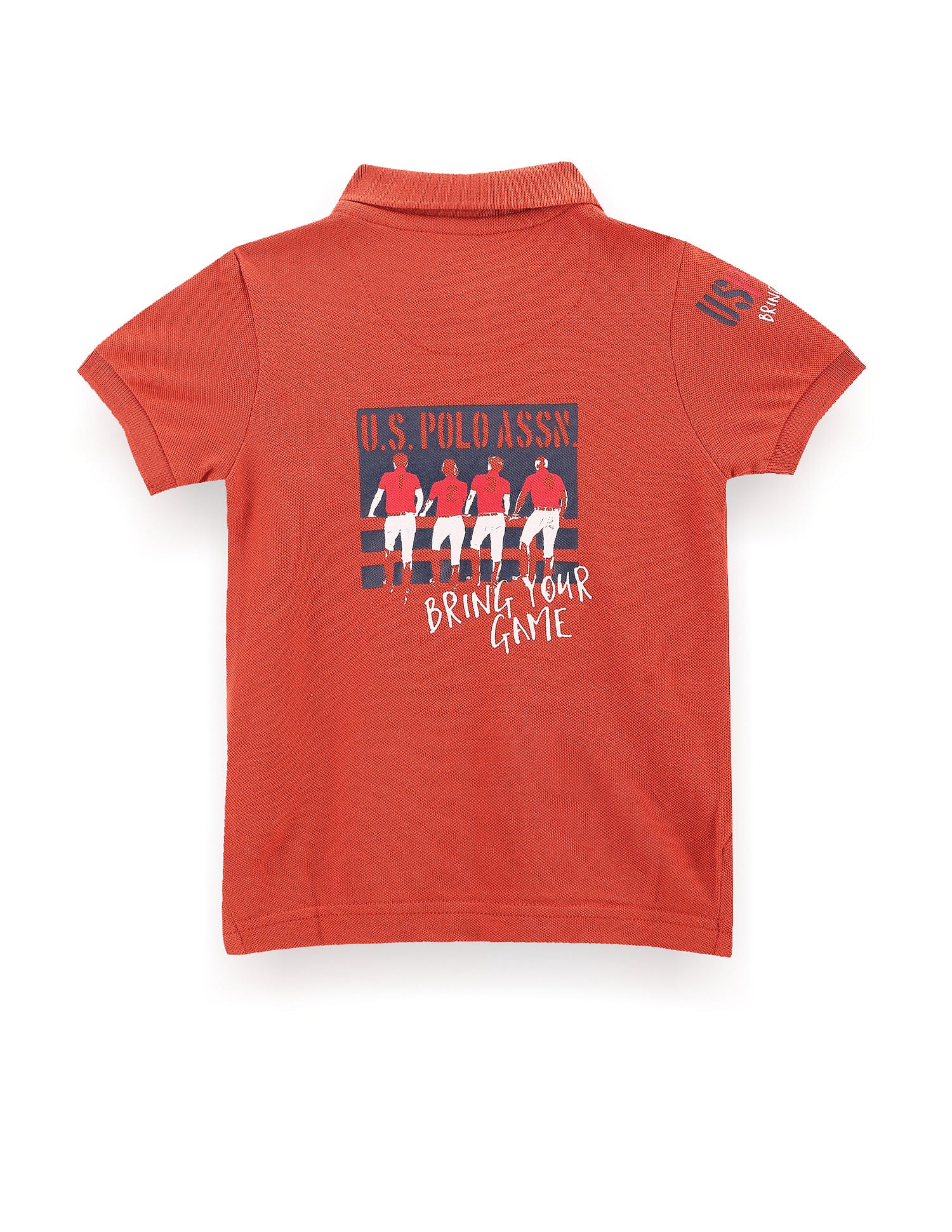 Boys Rear Graphic Cotton Polo Shirt - Image 2