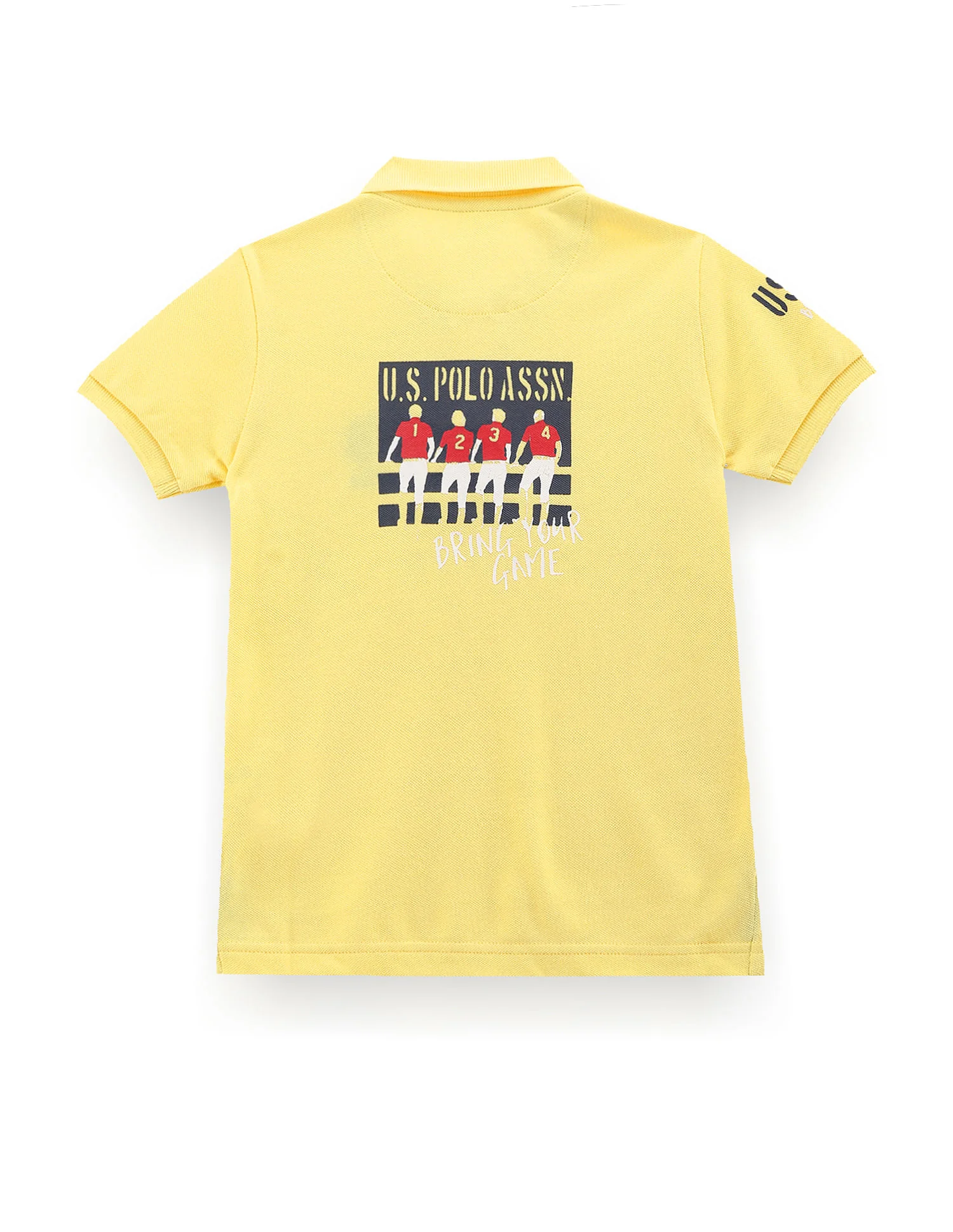 Boys Rear Graphic Cotton Polo Shirt - Image 2