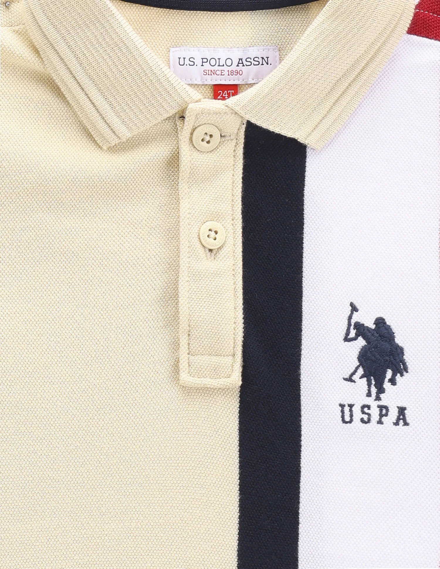 Boys Short Sleeve Vertical Stripe Polo Shirt - Image 3