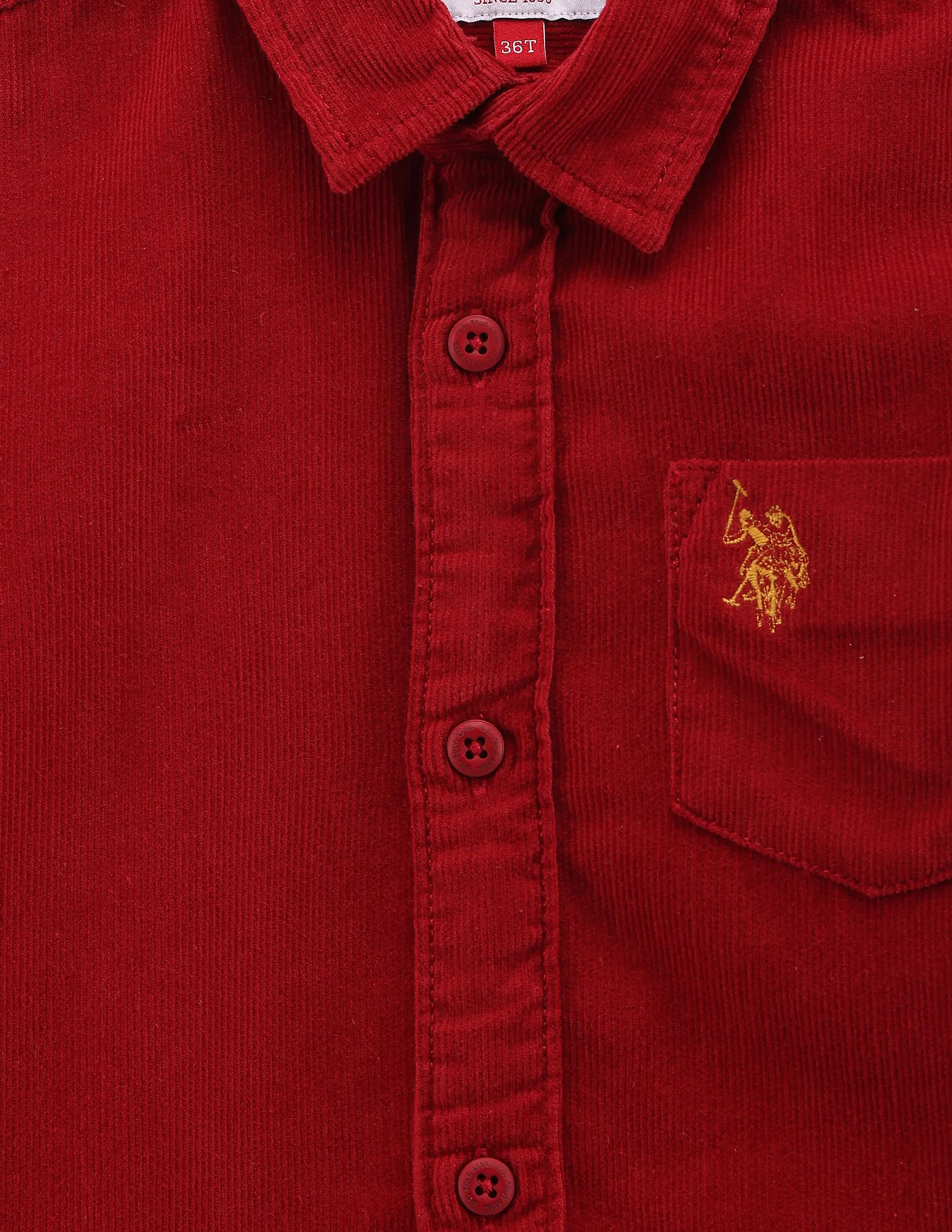 Boys Solid Corduroy Shirt - Image 3