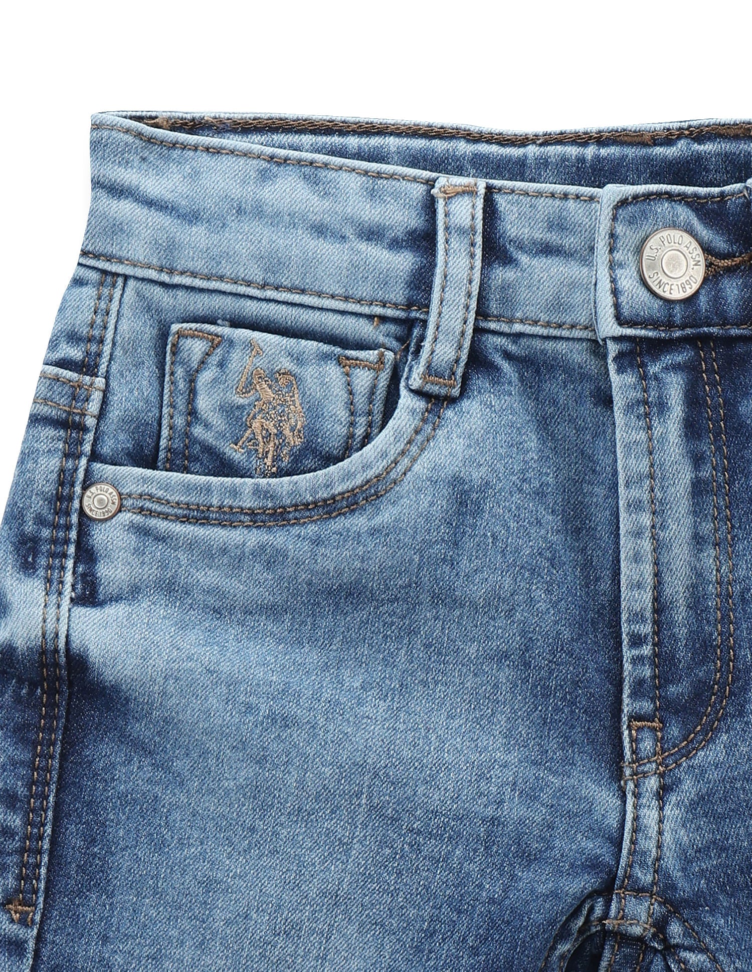 Boys Stone Wash Denim Shorts - Image 3