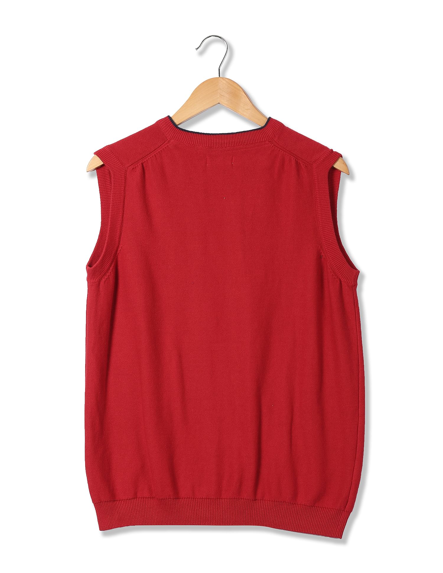 Boys V-Neck Cable Knit Sweater - Image 2