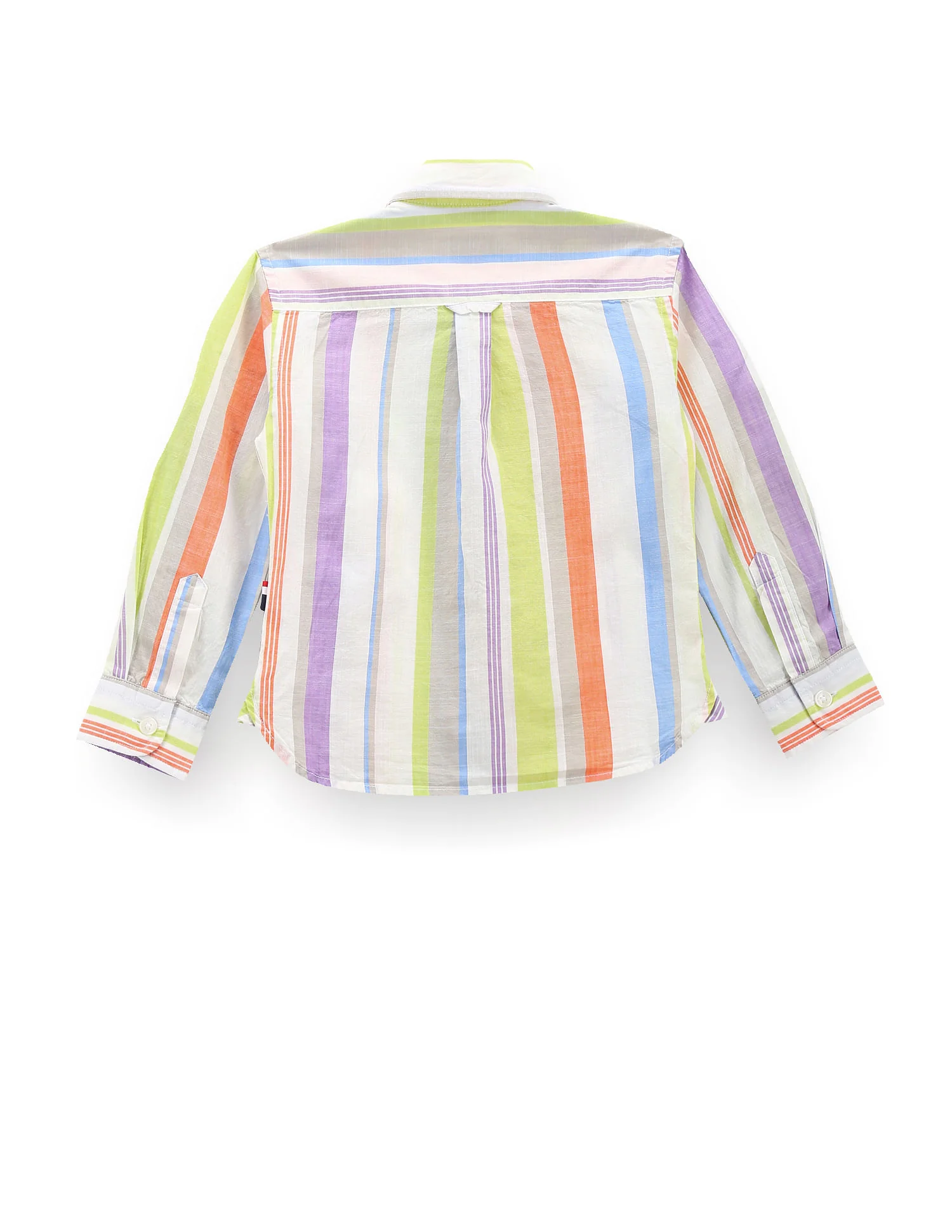 Boys Vertical Stripe Cotton Shirt - Image 2