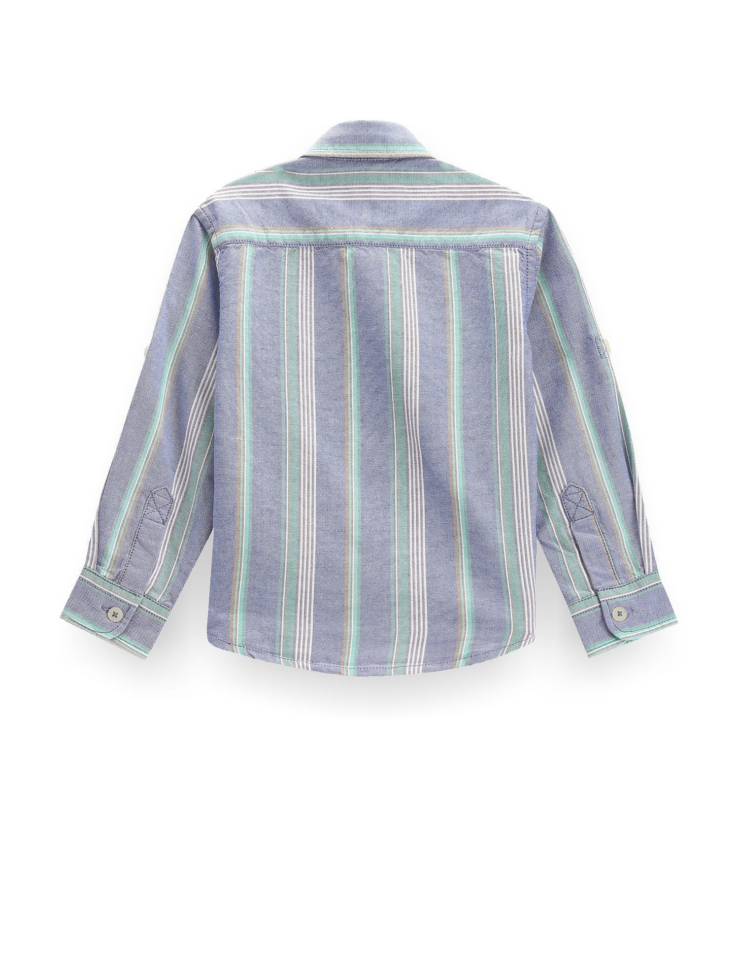 Boys Vertical Stripe Super Slim Fit Shirt - Image 2