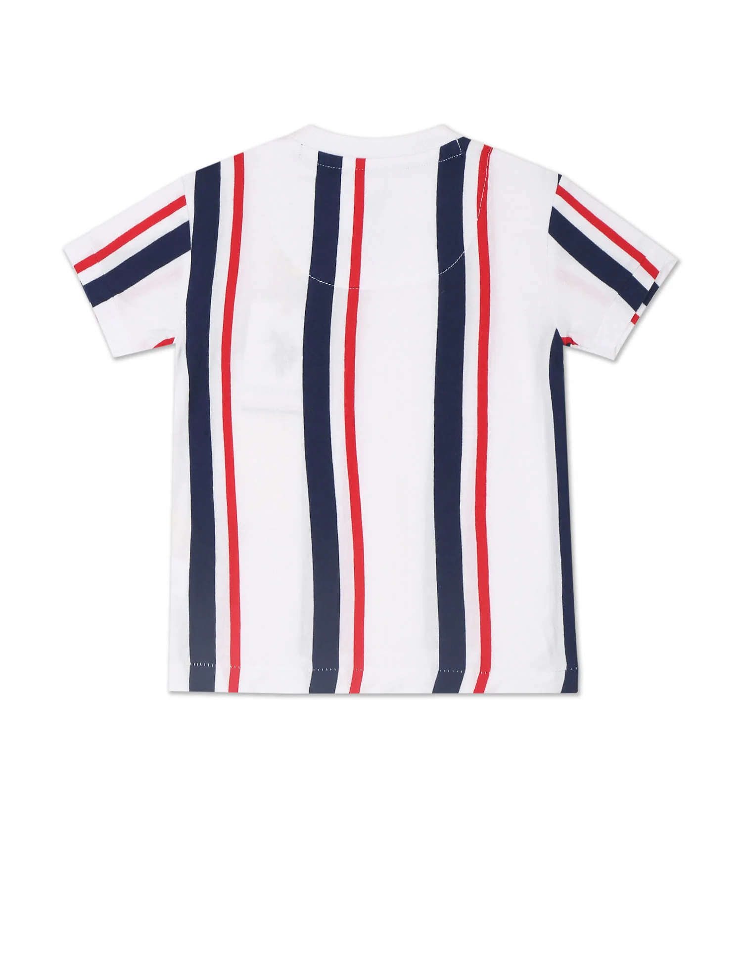 Boys White Crew Neck Stripe T-Shirt - Image 2