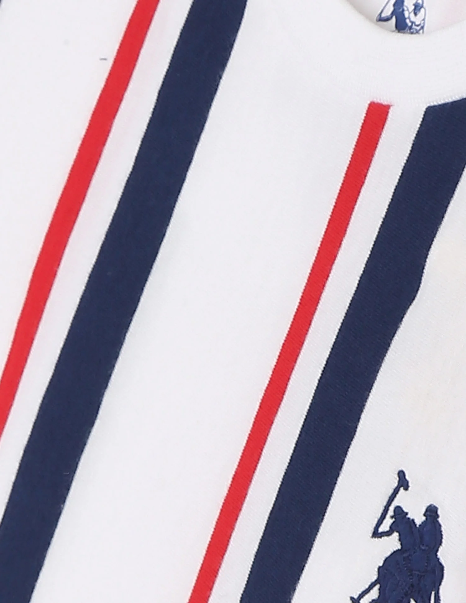 Boys White Crew Neck Stripe T-Shirt - Image 3
