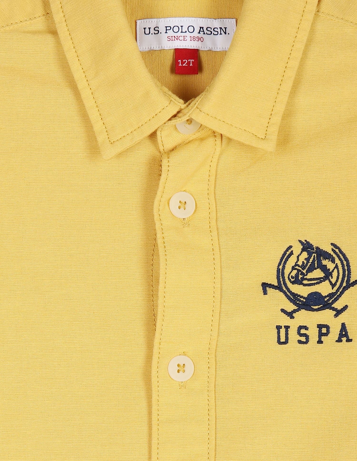 Boys Yellow Pure Cotton Solid Casual Shirt - Image 3