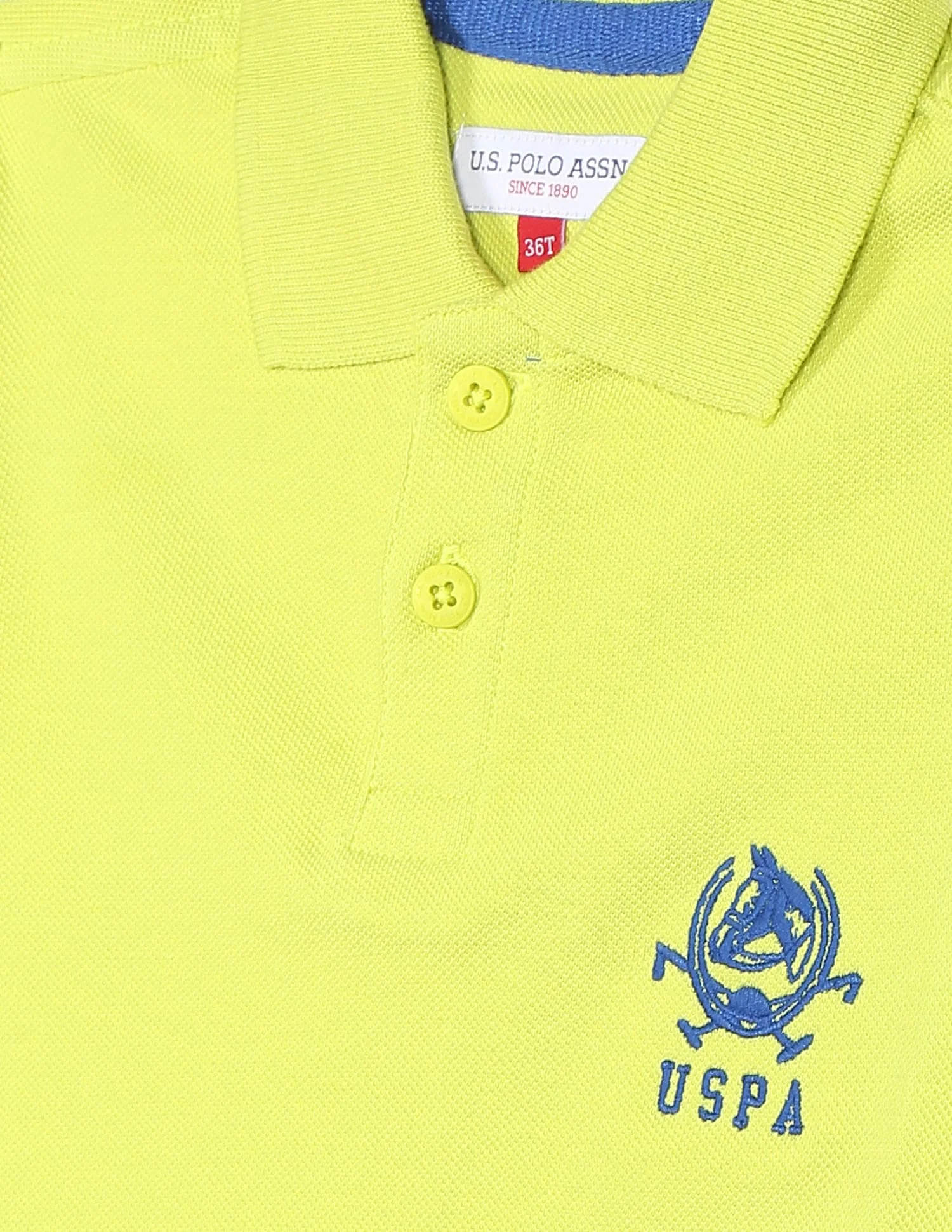 Boys Yellow Solid Pique Polo Shirt - Image 3