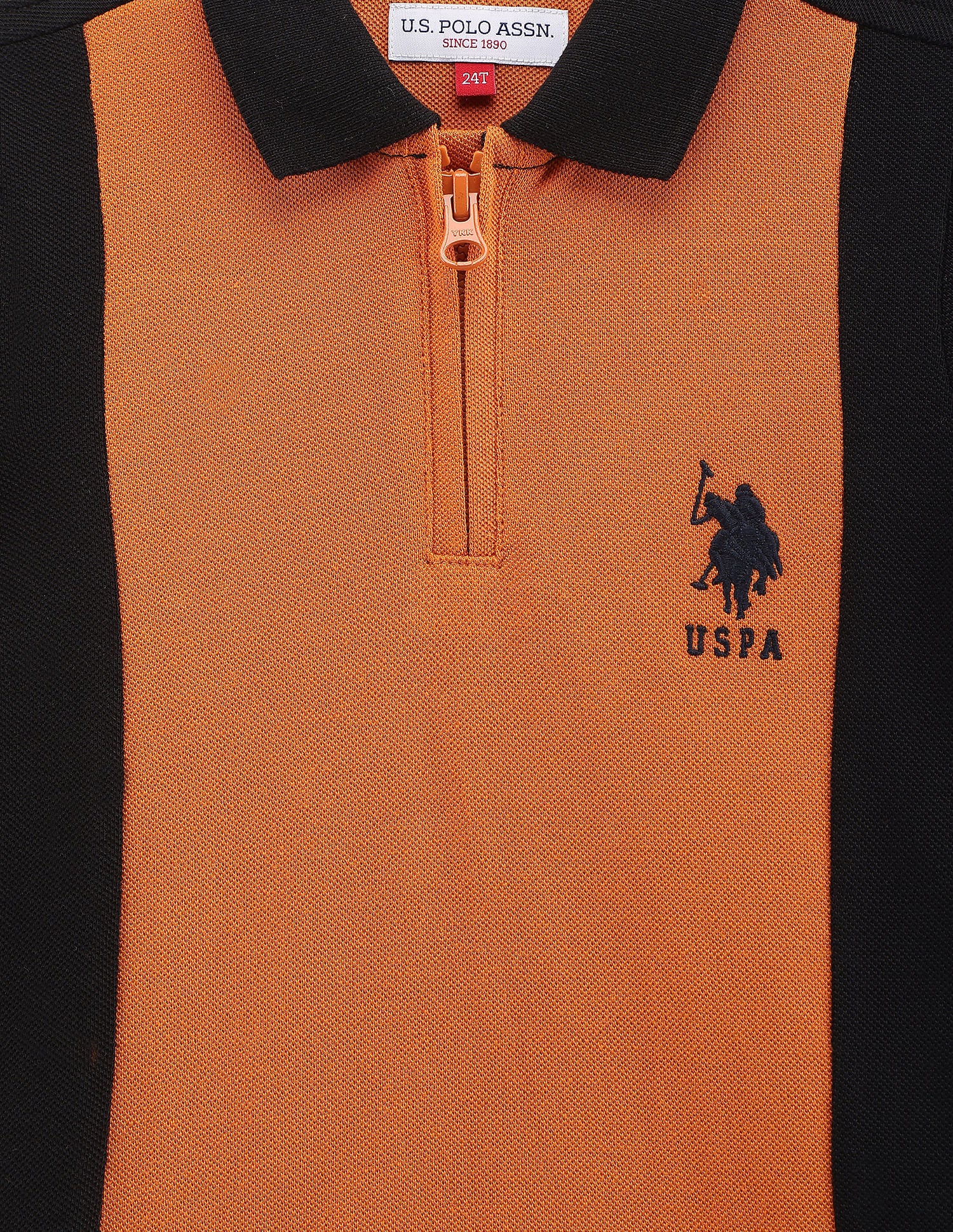 Boys Zipper Colour Block Polo Shirt - Image 3
